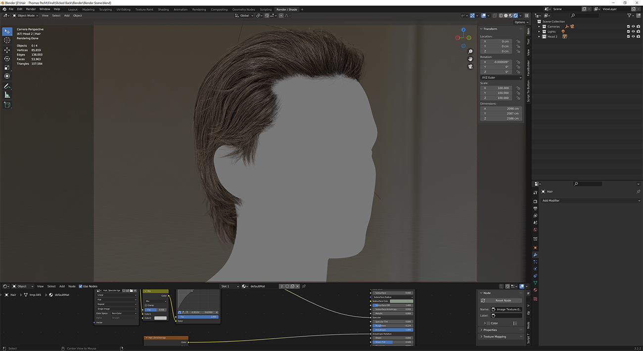 Realistic hair for blender